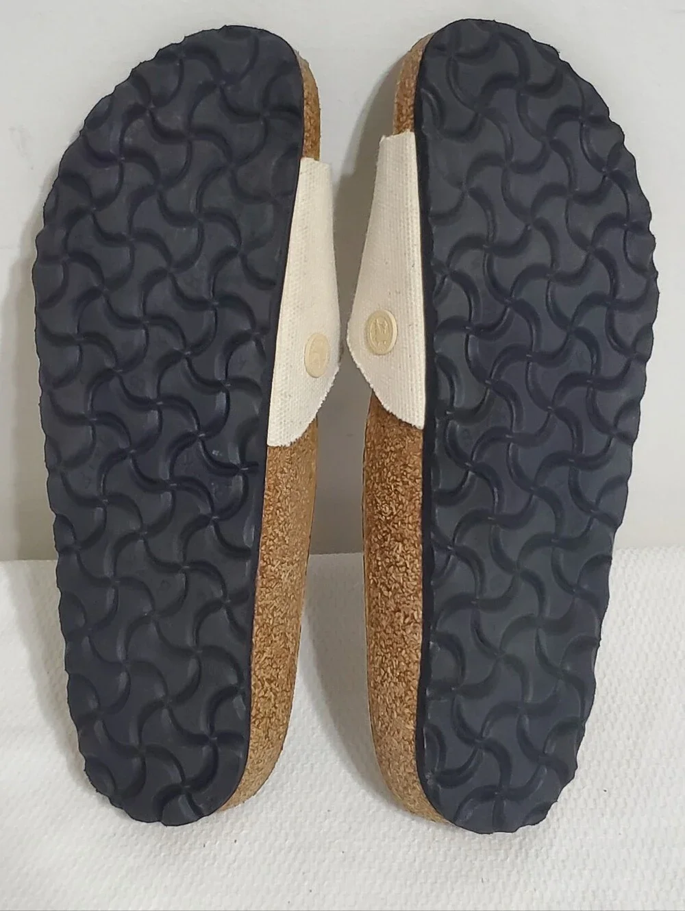 Birkenstock Madrid Vegan Big Buckle Sandal Eggshell Textile Size 37